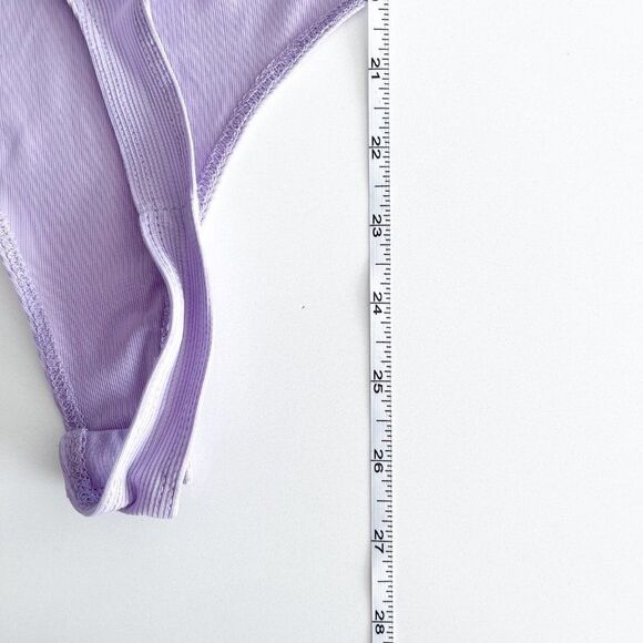 VERO MODA Kelli Singlet Bodystocking Thong Bodysuit In Pastel Lilac // Size Lg - Picture 6 of 7